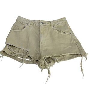 ROLLA'S Tan Distressed Jean Shorts